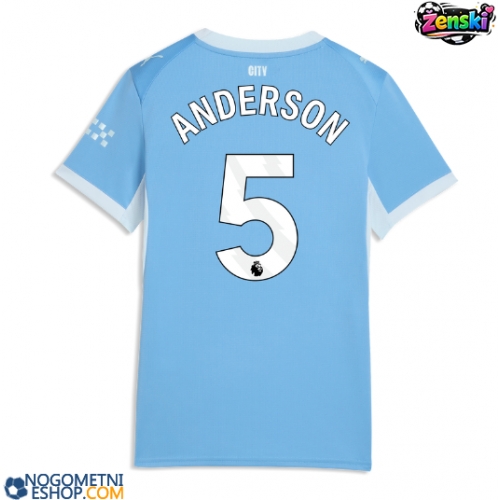 Ženski Nogometni dresi Manchester City Elliot Anderson #5 Domači 2026-27 Kratek Rokav